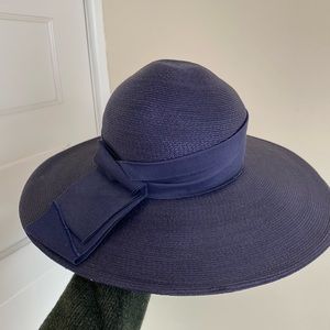 1940s navy blue halo hat